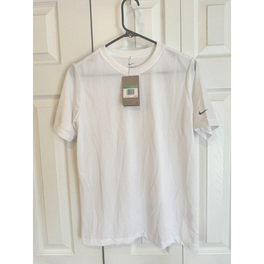 NEW The Nike Tee Kids Size XL White Dri-Fit Golf Athletic Training T-Shirt